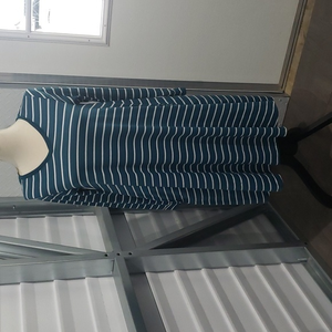 LuLaRoe Emily Long Sleeve‎ Swing Dress - Small- Blue and White Stripe